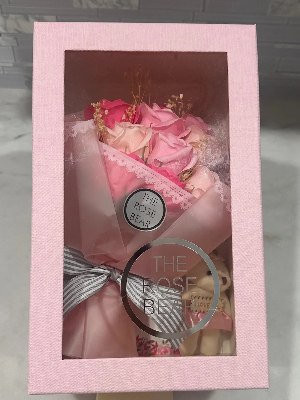 Silk Rose Bouquet Gift Set - your choice Red or Pink